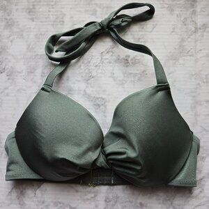 H&M Padded Bikini Top Khaki Green Size 34 D